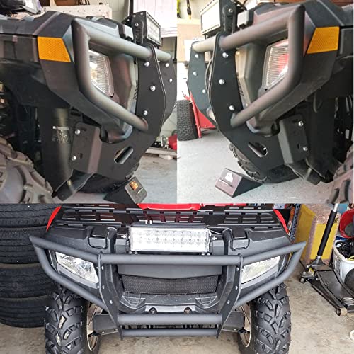 Front Bumper Brush Guard Compatible With 2005-2010 Polaris Sportsman 450 500 Ho 600 700 Twin 800 Efi - 4 Wheeler Bumper #TOP5