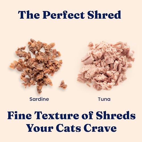 Image of Solid Gold Wet Cat Food Shreds in Gravy - Canned Cat Food Made w /Real Tuna & Sardine - Five Oceans Grain Free 16ct /6oz Can