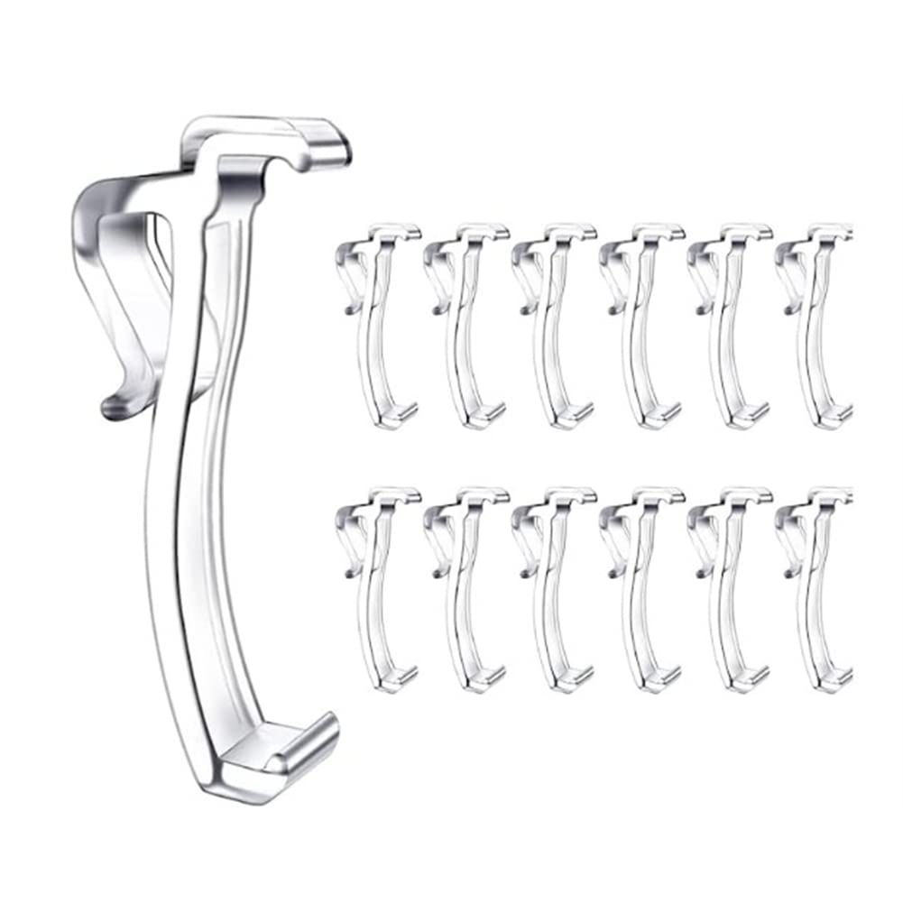 Aflytep 2.5 Inch Valance Clips Window Clips Clear Plastic Valance Retainer Holder Hidden Valance Clips (12 Pieces)