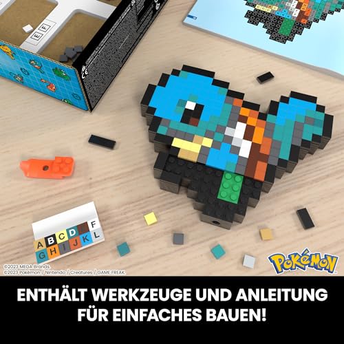 MEGA Pokémon Schiggy - zusammenbaubare Figur im Retro-Look, Pixel Art, 15 cm groß, inklusive Basis zur Wandmontage… – Ansicht 4