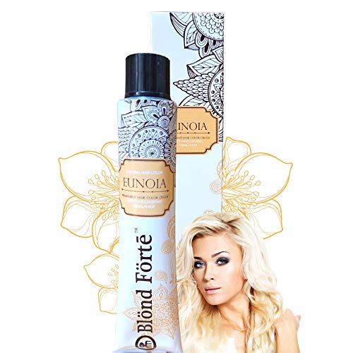 Blond Forte Eunoia Professional Permanent Hair Color, 10.3 Platinum Blond Hair Color, Rich Nourishing Hair Color Dye, 100 Percent Gray Coverage Hair Dye, Permanent Hair Dye For Women and Men + 40 Vol Developer (5 PCS Bundle)