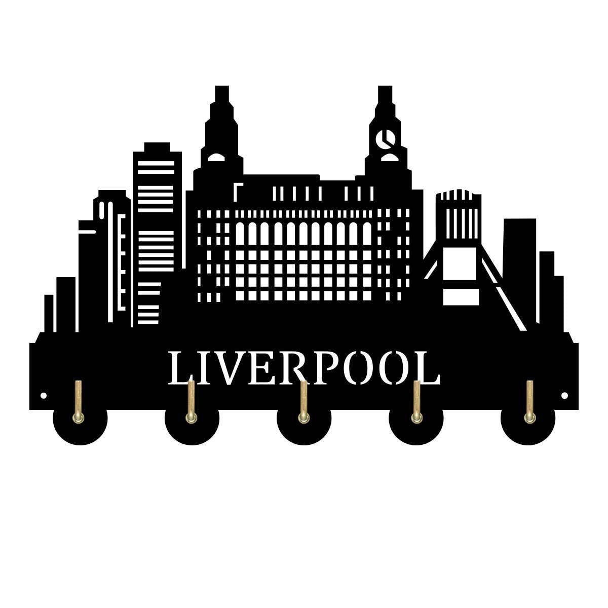 Crochets muraux Liverpool bois cintre porte-manteau clés sacs vêtements multiusage