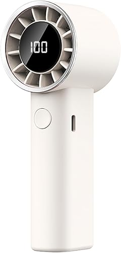Miniatura 12 de Ventilador turbo portátil de mano, mini ventilador personal ajustable de 100 velocidades, funciona con batería recargable USB-C de 4500 mAh, Negro