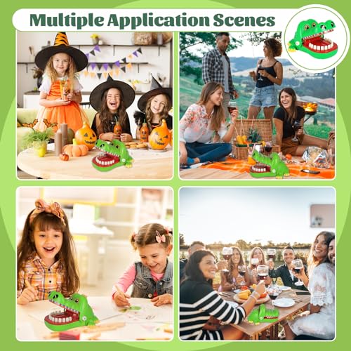 MociMoci Krokodil Spiel Croco Doc Spiel Spielzeug Krokodil Zähne,Action Geschicklichkeit für Familienspiel, Teste Dein Glück, für Kinder, Familienspiel, Partyspiel, Jungen Geschenk (Grün-S)