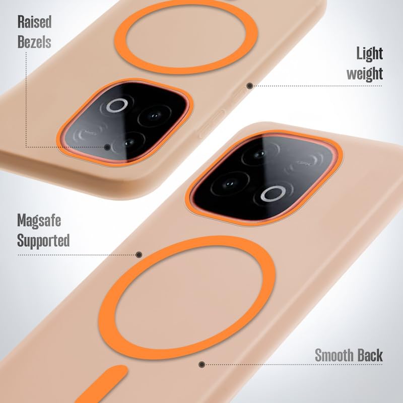 Image of Mr. Case Back Cover for iQOO Neo 10 5G Sleek Frosted Translucent Back Only Compatible with Wireless Magnetic Accessories | Anti-Scratch Shockproof Phone Case - Orange