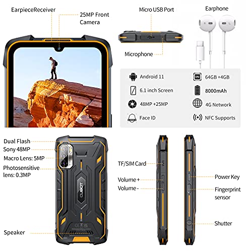 CUBOT Rugged Smartphone Unlocked, King Kong 5 Pro Android 11 Unlocked Rugged Phone, 8000mAh Battery, 48MP Camera… - Image 7