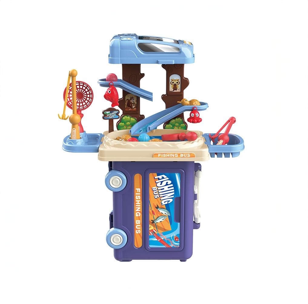 BOWA 3 in 1 Fishing Playset for Kids in Bus Theme - 28 Pcs