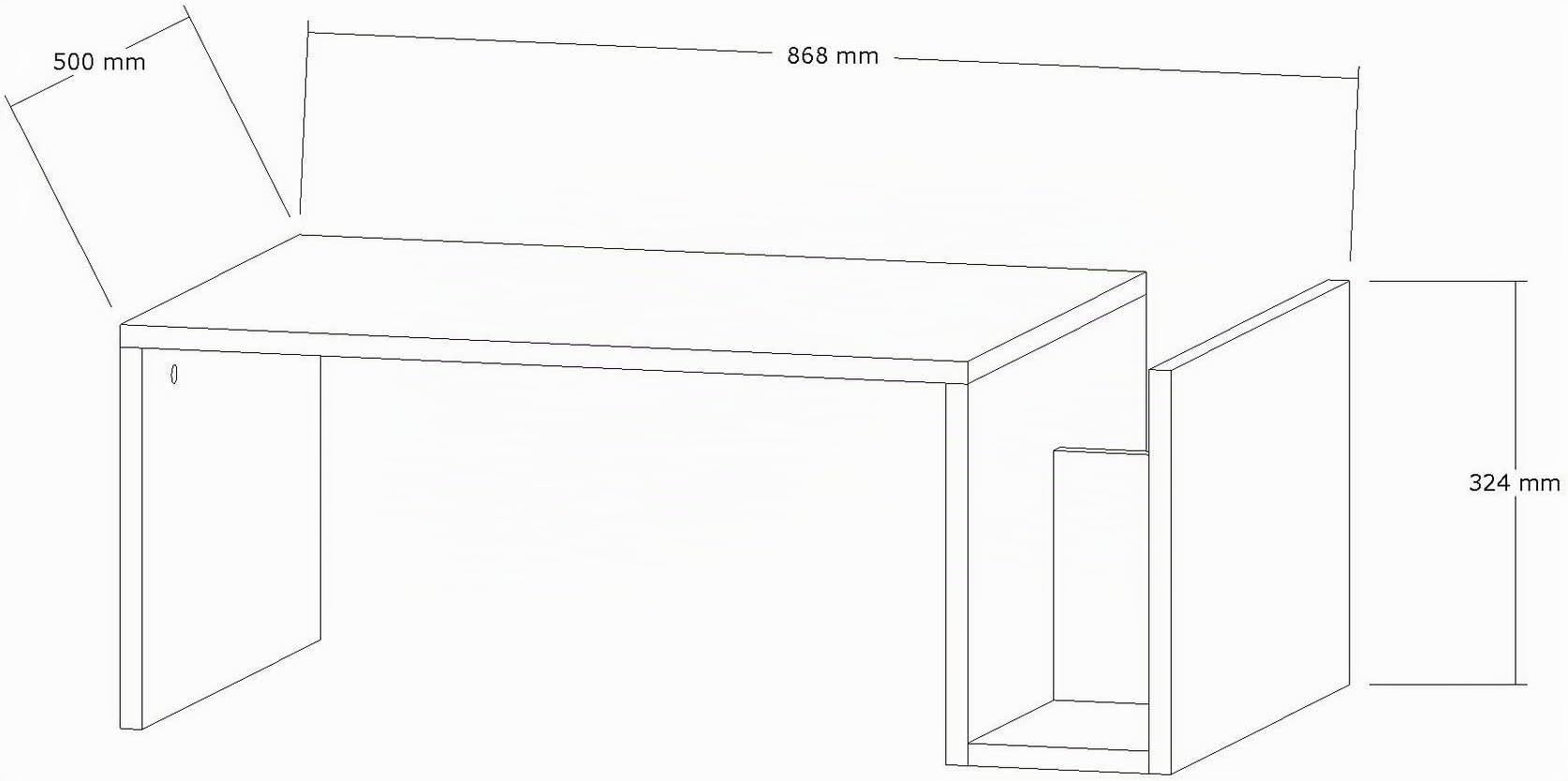 Hanah Home Élégante Table à café, Travertine, 86,8 x 32,4 x 50 cm, 100% mélamine, épaisseur 18 mm, Montage Mural, Design élégant en marbre