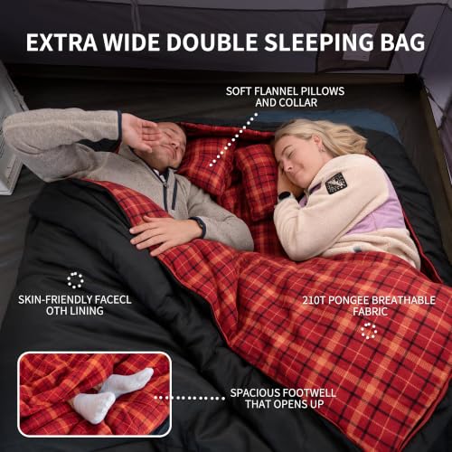 Image of Naturehike Double Sleeping Bag for Adults with Pillows for Couples & Family
