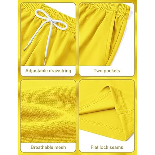 Boys Mesh Athletic Shorts Kids Youth Quick Dry Athletic Shorts Elastic Waist Sport Gym Active Short with Pockets 4-13 Years4