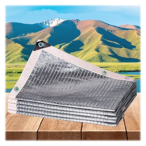 JNNBBN Filet D'ombrage avec Œillets Shade Cloth Matériau en Feuille D'aluminium Voile D'ombrage pour Villa, Balcon (Color : Silver, Size : 1 x 1 m) Cover