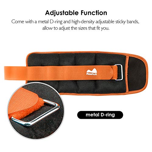 REEHUT Ankle Weights Set 6 lbs (1 Pair) for Women, Men and Kids, Wrist Arm Leg Weight for Fitness, Exercise, Walking, Jogging, Gymnastics, Aerobics, Gym - Orange - 3 lbs Each - Thumbnail 7