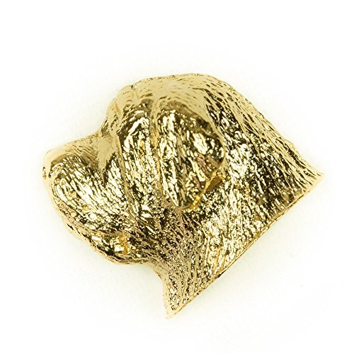 Épingle artistique style chien Mastiff plaqué or 22 carats idée cadeau homme UK