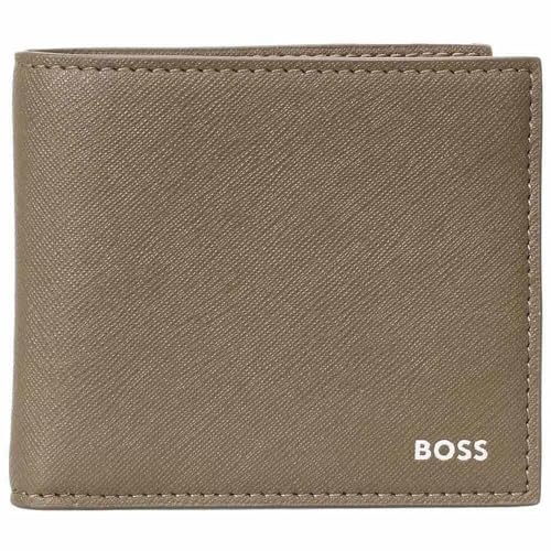 Étui pour carte de crédit BOSS Zair en cuir noble coloris kaki open green