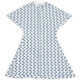 SleepingBaby Zipadee-Zip Transition Swaddle - Roomy Baby Swaddle Blanket with Zipper Convenience - Blue Whales, L (12-24 Months)