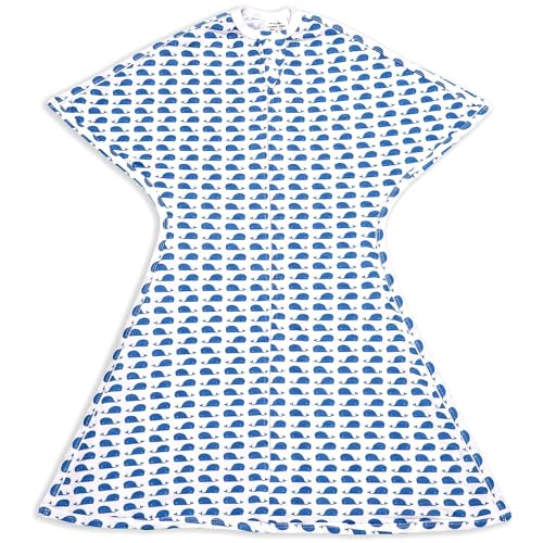 Image of SleepingBaby Zipadee-Zip Baby Sleep Sack 3-6 Months - Transition Swaddle with Zipper Convenience - Little Whales, XS