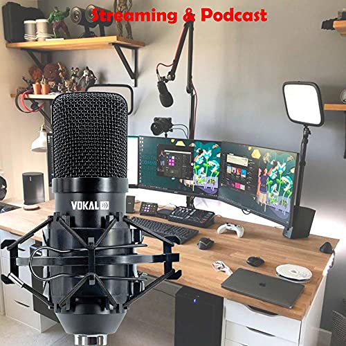 Microfone Condensador Vokal Sv80x Xlr Gravação Streaming e Podcast Profissional