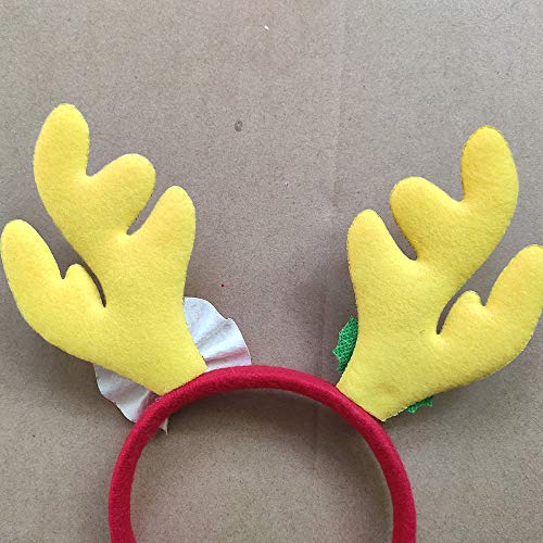 Christmas Reindeer Headband Glitter Reindeer Antlers Headbands Xmas Hair Band Headpiece Women Deer Bow Bell Hairband Hair Hoop Holiday Party Decoration Cosplay Costume Hair Accessories 2 Pack Golden #TOP4
