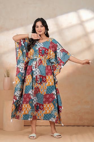 Image of BLOCKS OF INDIA Hand Block Kaftan in Cotton Fabric