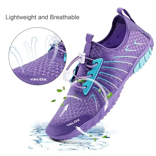 Image of YALOX Water Shoes Men's Women's Swim Shoes Outdoor Beach Barefoot Quick-Dry Aqua Pool Socks Swimming Yoga Surfing Exercise
