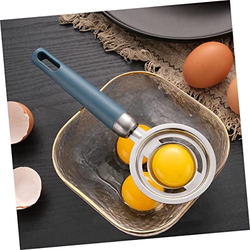 Mobestech Separatori Di Uova in Acciaio Inossidabile 2 Pezzi Manico in Pp Azzurro, Divisori Per Tuorlo D'uovo Pratici e Sicuri Per Uso Domestico in Cucina - immagine 4