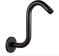 Vista 17 de OFFO Brazo de extensión de cabezal de ducha de 12 pulgadas, brazo de ducha en forma de S de bronce aceitado con brida, extensión de ducha de cuello