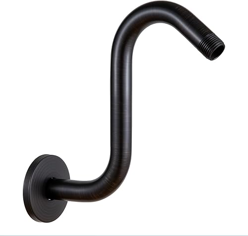 Vista 28 de OFFO Extensión de cabezal de ducha de 12 pulgadas, brazo en forma de S de bronce aceitado con brida, extensión de ducha de cuello de ganso de gran