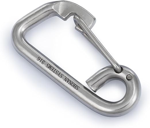 SHONAN Marine Boat Hooks, Stainless Steel Carabiner Heavy Duty Snap Hook, Rope Clips for Jet Ski, Kayak and Boat Dock Lines