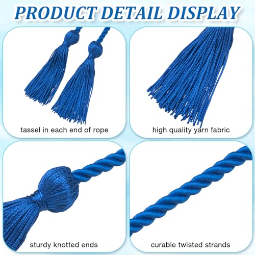 Image of ONUPGO Royal Blue Graduation Cord, 68 inch Graduation Honor Cords,2026 Rayon Braided Tassel Cord, Polyester Yarn Long Robe Honor Rope for Graduation Students, Bachelor Gown