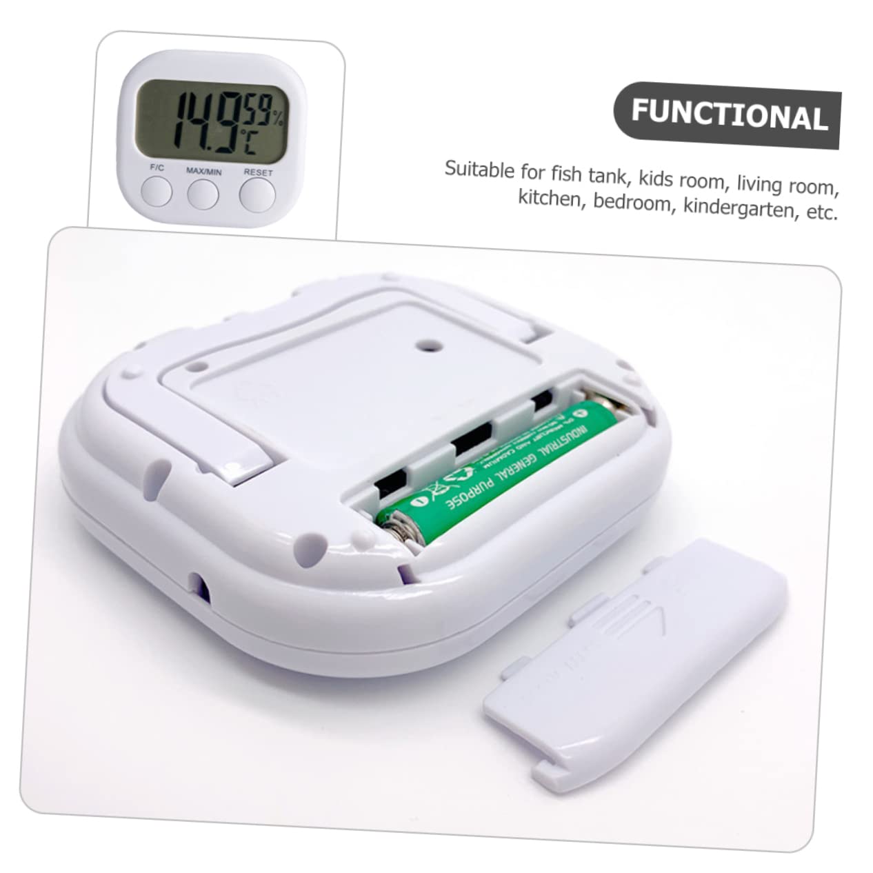 Happyyami Thermohygrometer for Aquarium Fish Tank Digital Probe Thermometer Indoor/Outdoor Use