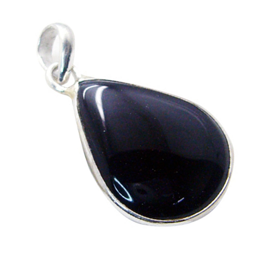 Pendentif Onyx Noir en argent contre le stress et purifier le chakra - 5