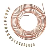 10m Tubo del Freno Rivestito in Rame per Auto 3/16 4,75mm Kit di Linea Freno di Sostituzione Auto Flessibile Tubi einbaufertige Kupfer-Bremsleitung Allgemeines Bremsen-Set mit 20 Muttern
