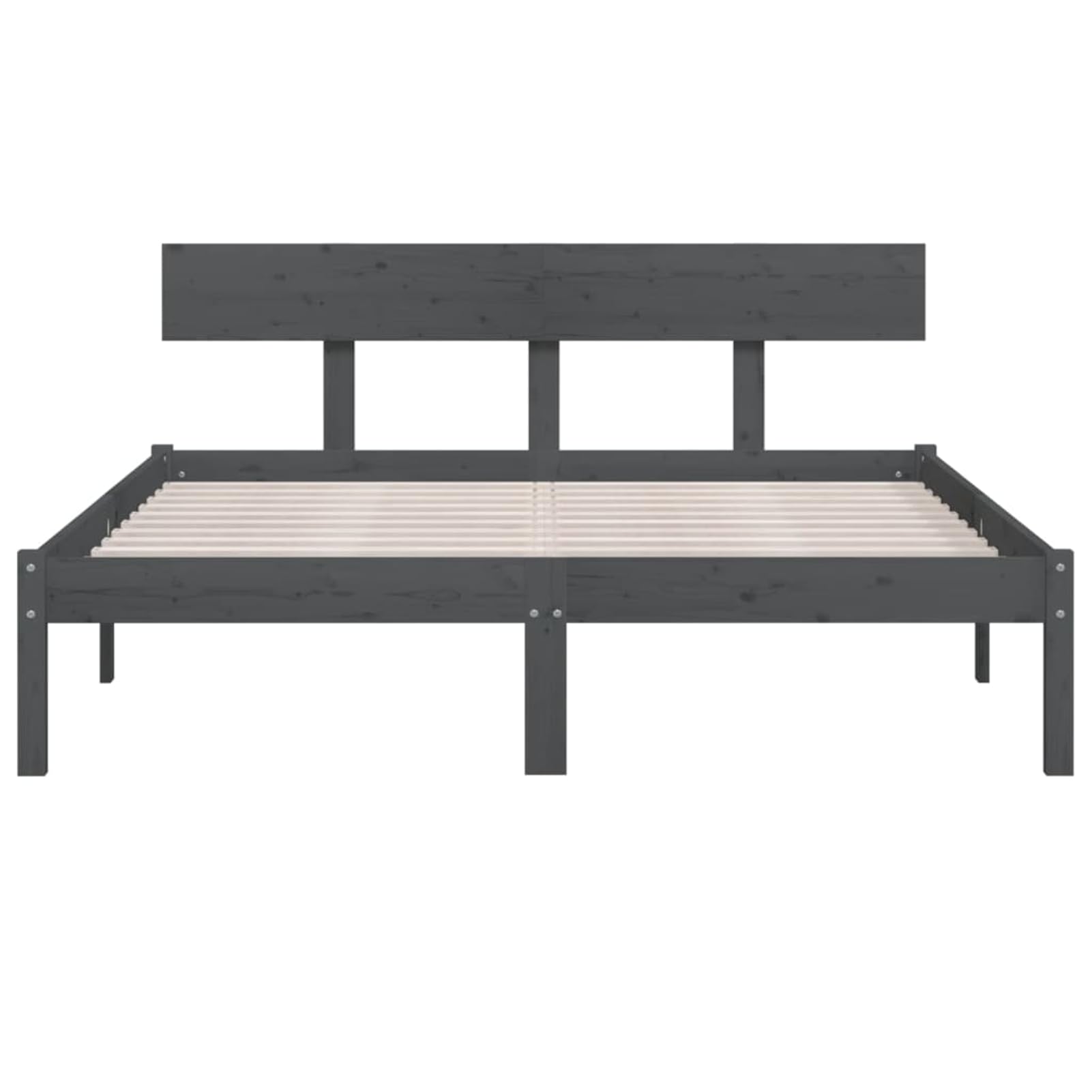 ATOMSTACK MAKER Cama de Madera Maciza de Pino, Color Gris, 150 x 200 cm, Con Somier Integrado y Cabecero Clásico, Ideal para Dormitorios Modernos y Escandinavos – Montaje Fácil