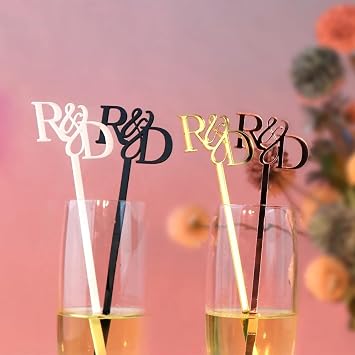 jfs Personalized Drink Stirrers Wedding Cocktail Sticks,Personalized Wedding Drink Stirrer,Custom Name Crystal Cake Pops, Cocktail Coffee Drink Stirrers, Lolipop Stick (100PCS)