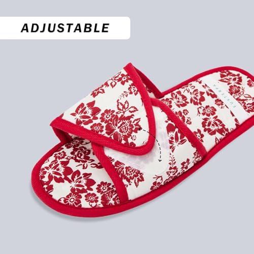 Image of EUXTERPA Women Travel Slippers, Adjustable Ladies Slipper, Lightweight Easy Carry Foldable Travel Slippers with Storage Bag