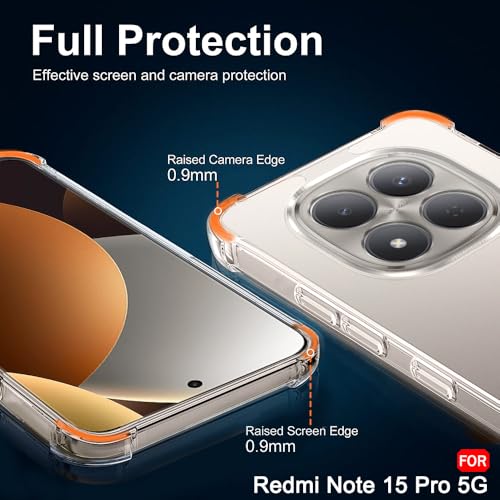 Image of TheGiftKart Crystal Clear Back Cover Case for Mi Redmi Note 15 Pro 5G | Shockproof Soft TPU Case | Cushioned Edges for Ultimate Protection Back Cover Case (TPU, Transparent)