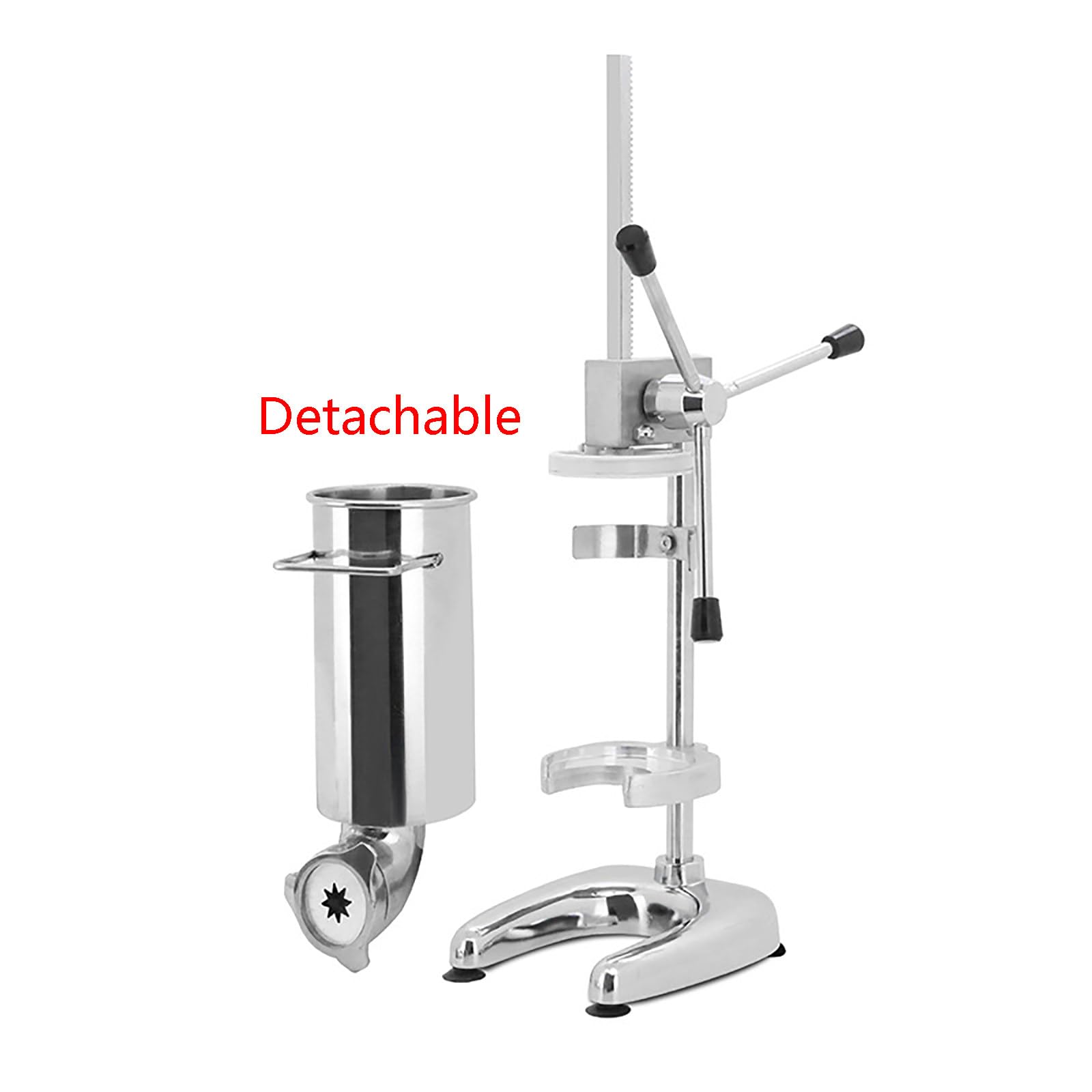 Churrera Manual Comercial, Churrera Española de Acero Inoxidable con 5 Moldes, Máquina para Hacer Rosquillas de Frutas Latinas, Embutidora Manual para Restaurantes y Panaderías.,2L