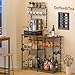 3IngSeagulls Bakers Rack with Power Outlet, Kitchen Microwave Stand with 10 S-shaped Hooks, 6-Tier Coffee Bar Station, Kitchen Storage Shelf Rack for Spices, Pots, Rustic Brown