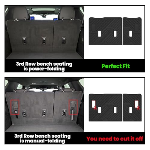Image of LASFIT Trunk Mat for Chevy Suburban /GMC Yukon XL /Escalade ESV 2021-2026 | Only with 3rd Row Backrest Mat; Only Yukon XL, Not Yukon /Only Escalade ESV, Not Escalade; Edge to Edge Coverage,Easy to Wash