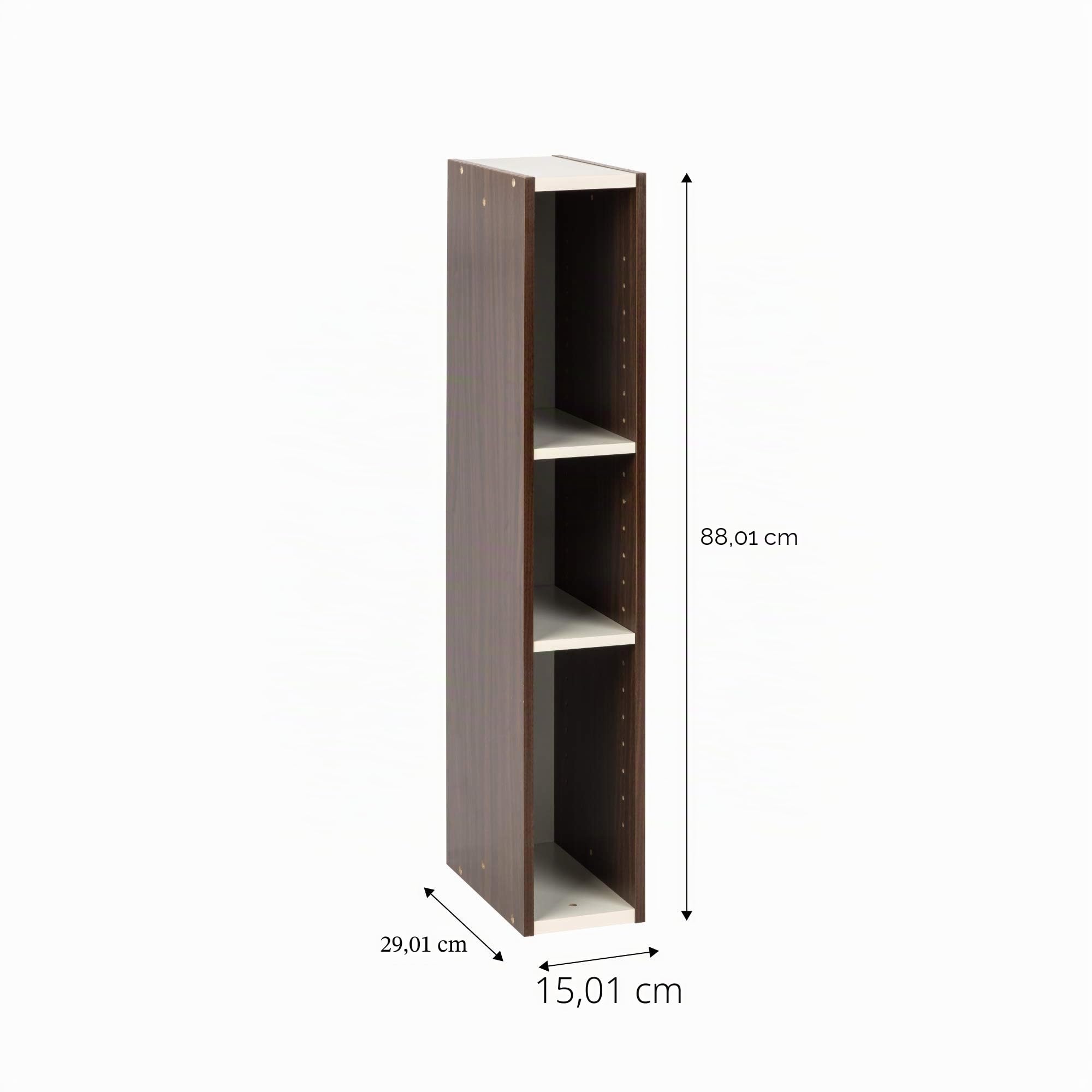 Iris Ohyama, Libreria/scaffale per armadietto a 3 livelli/mobili laterali/scaffale salvaspazio, Modulare, Altezza mensola regolabile 3,2 cm, Ufficio, Casa - Space Saving Shelf - UB-9015 - Marrone