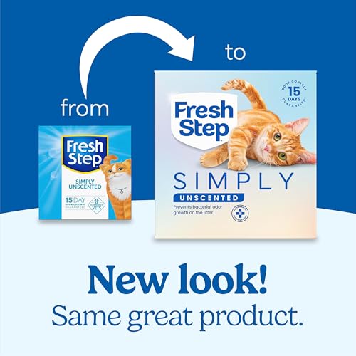 Image of Fresh Step Simply Unscented Multi Cat Clumping Cat Litter, Low Dust, Odor Control with Activated Charcoal Tech, Compatible in Automatic Litter Boxes, 14 lb.