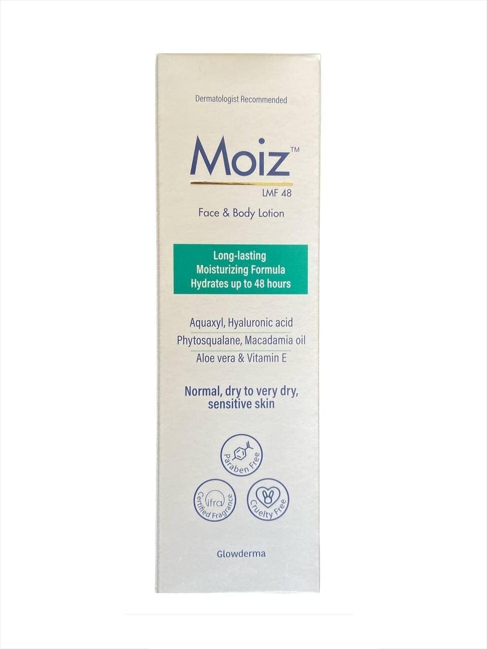 Moiz LMF 48 Lotion | 48 Hour Long-Lasting Moisturizer | Formulated with 17 Moisturizers | Non-Comedogenic | Paraben & Cruelty-Free - 75ml