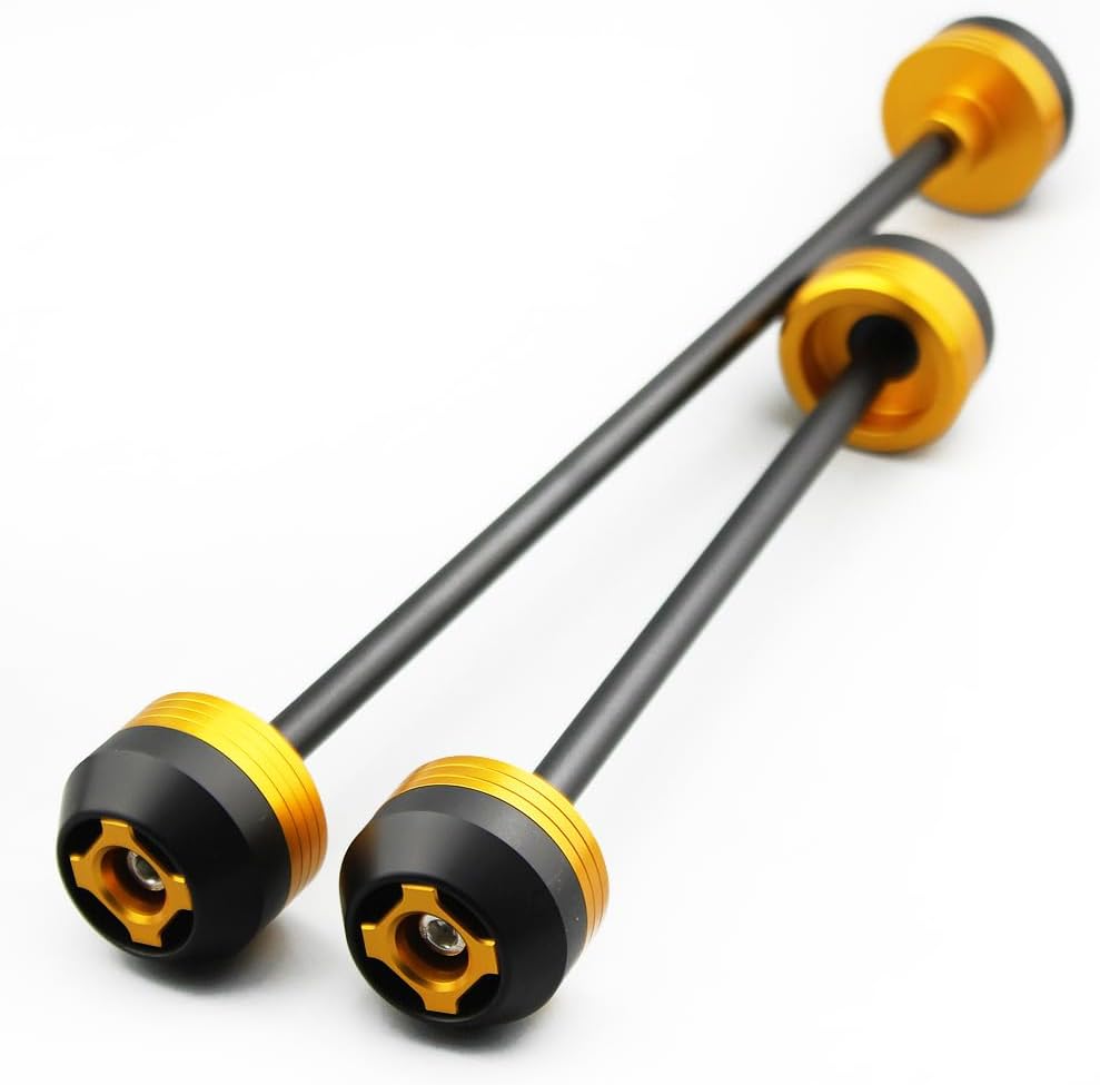 Front Rear Axle Wheel Crash Protector Frame Slider for XSR900 TRACER9 TRACER900 GT MT09 Tracer Fork Swing Arm Crashing Protection Pad Cover Guard Cap Plug (Gold,for Tracer 900 /GT 14-20)