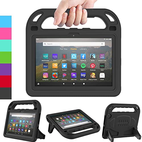 LEDNICEKER Kids Case for All-New Fire HD 8 & Plus 2020 - Lightweight Shockproof Handle with Stand Kid-Proof Case for Amazon Fire HD 8 inch Tablets (Latest 10th Generation 2020 Release) - Black