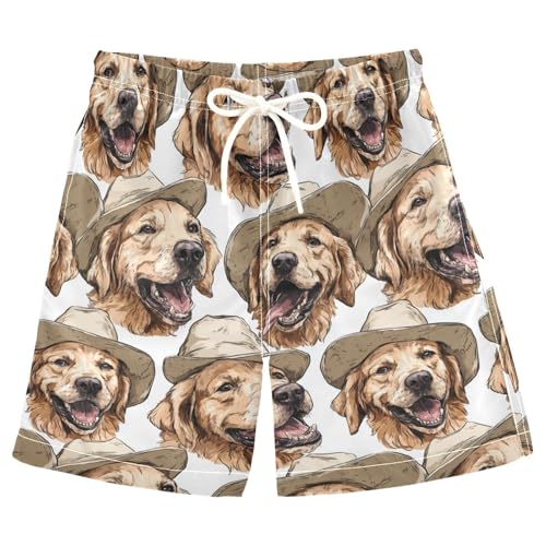 Adorable Golden Retrievers Swim Trunks Swim Shorts Little Boys Bathing
