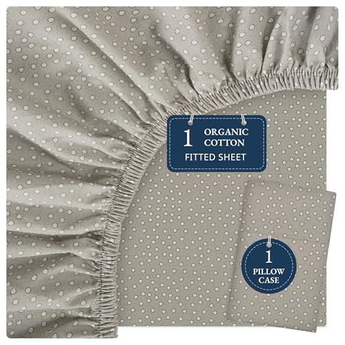 Lane Linen 100% Organic Cotton Single Duvet Cover Set, 2 Piece Set, Pure Organic Long Staple Cotton, Percale Weave, Breathable, Comforter Cover with Button Closure - Sundrop