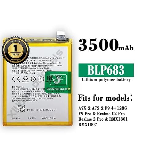 Image of BLP683 Battery for Oppo K1 / A7X / A7S / F9 4+ 128G F9 PRO / C2 PRO / 2 PRO / RMX1801,RMX1807 Battery with 1 Year Warranty**** (R259)