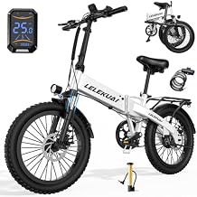 20" Foldable Electric Bike for Adults, Fat Tire Folding Ebike with Aluminum Alloy Frame, 720W Peak Motor, 25MPH, 375Wh Removable Battery, 50 Miles, 5-Level Pedal Assist, Commuter Electric Bicycle