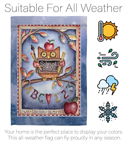 Breeze Decor G165107 Owl Live Laugh Learn Decorative Vertical Garden Flag, 13" X 18.5", Multicolor #TOP5