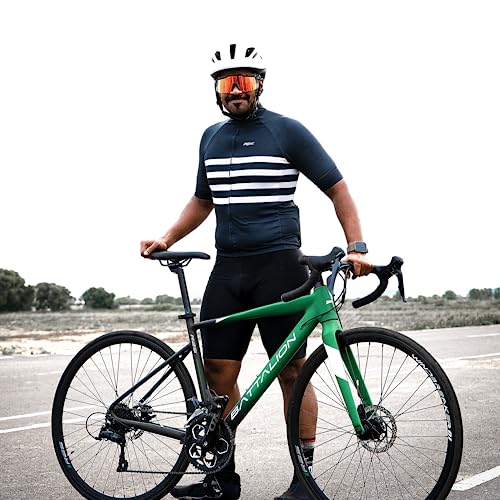 Image of Battalion R25 Windbreaker 01, 700C Road Bicycle, 9x2 18 Speed, Shimano Sora, Carbon Fiber Fork (Small, Green)